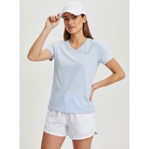 NEW Under Armour Women Tech SSV Twist V-Neck‎ Shirt Plus Size 2X Blue Activewear